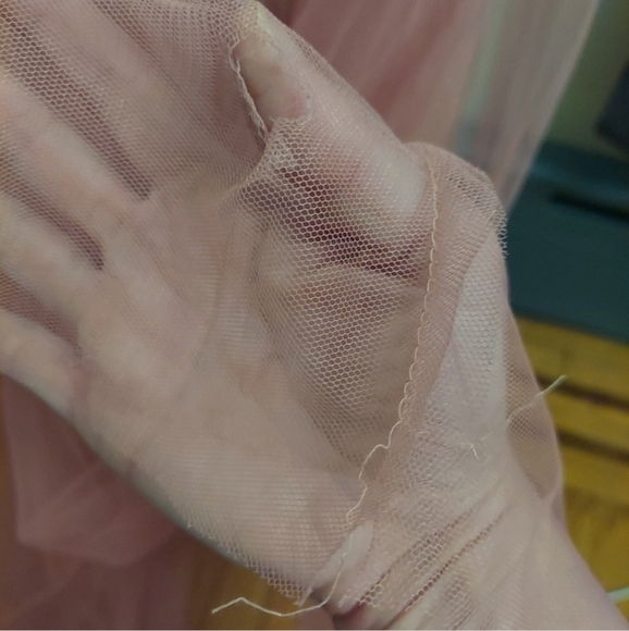 FASHION NOVA Work The Runway Blush Tulle Maxi Backless Dress - Picture 11 of 16